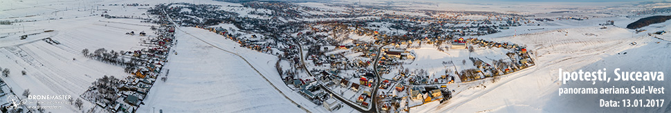 Ipotesti, Suceava - panorama aeriana Sud-Vest